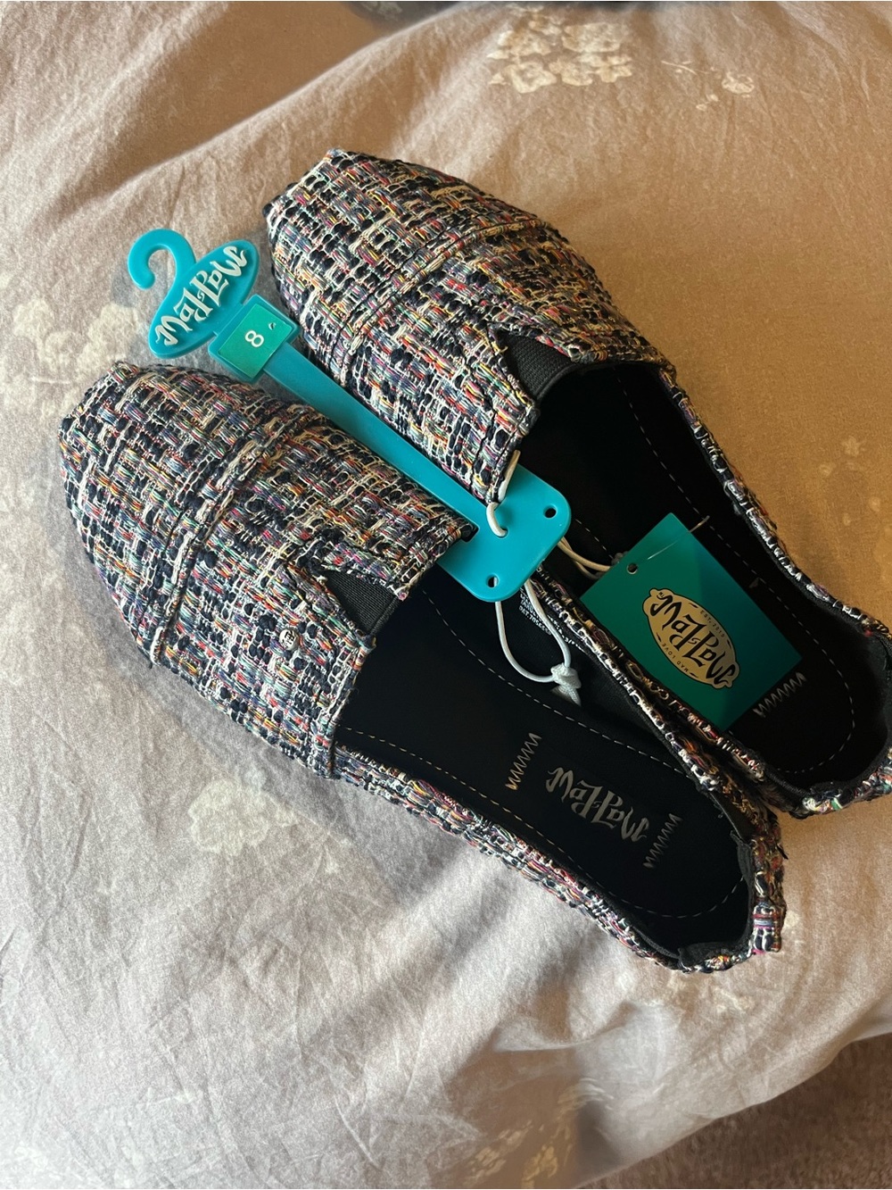NWT Mad Love Multicolor Tweed Slip-On Loafers